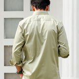 Dion Olive Plain Cotton Shirt - John Ellies