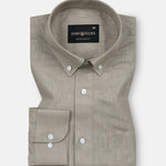 Airloom Bone Plain Linen Button Down Shirt - John Ellies