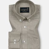 Airloom Bone Plain Linen Button Down Shirt - John Ellies