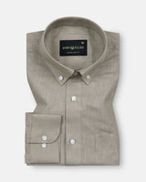 Airloom Bone Plain Linen Button Down Shirt