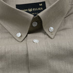 Airloom Bone Plain Linen Button Down Shirt - John Ellies