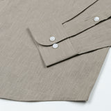 Airloom Bone Plain Linen Button Down Shirt - John Ellies