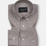 Airloom Brown Plain Linen Button Down Shirt - John Ellies