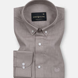 Airloom Brown Plain Linen Button Down Shirt - John Ellies