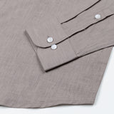 Airloom Brown Plain Linen Button Down Shirt - John Ellies