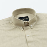 Airloom Khaki Plain Linen Button Down Shirt - John Ellies