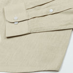 Airloom Khaki Plain Linen Button Down Shirt - John Ellies