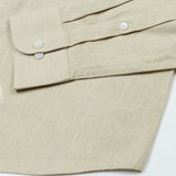 Airloom Khaki Plain Linen Button Down Shirt - John Ellies
