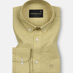 Airloom Gold Plain Linen Button Down Shirt - John Ellies