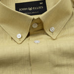 Airloom Gold Plain Linen Button Down Shirt - John Ellies