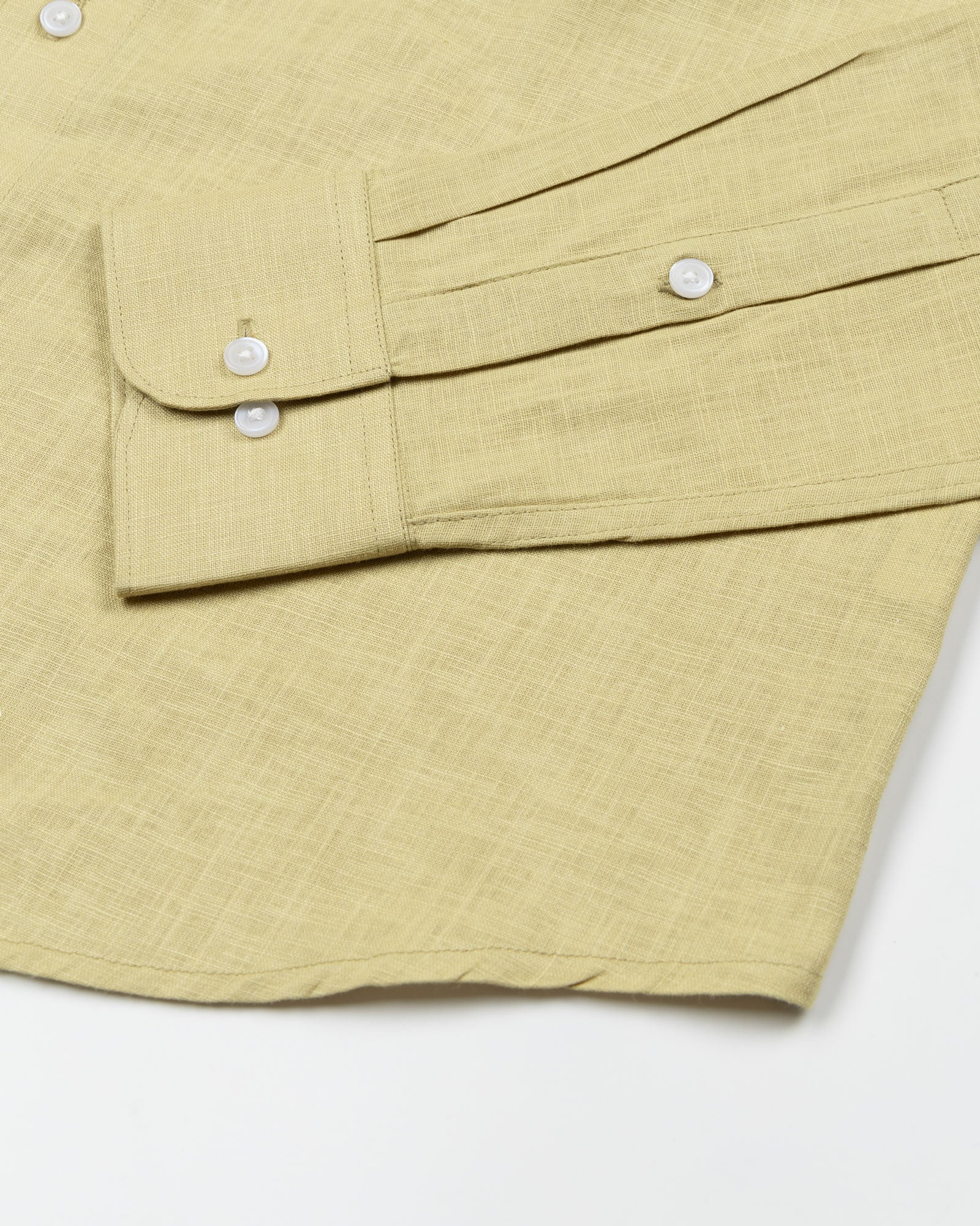 Airloom Gold Plain Linen Button Down Shirt - John Ellies