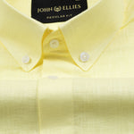 Airloom Yellow Plain Linen Button Down Shirt - John Ellies