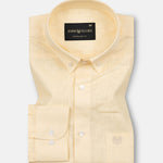 Airloom Orange Plain Linen Button Down Shirt - John Ellies
