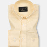 Airloom Orange Plain Linen Button Down Shirt - John Ellies