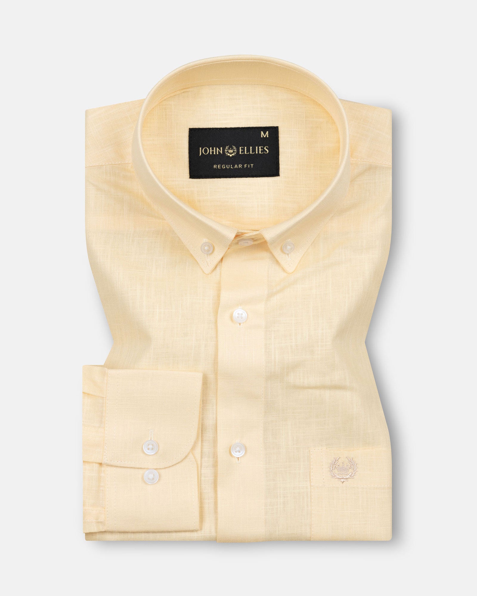 Airloom Orange Plain Linen Button Down Shirt - John Ellies