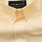 Airloom Orange Plain Linen Button Down Shirt - John Ellies