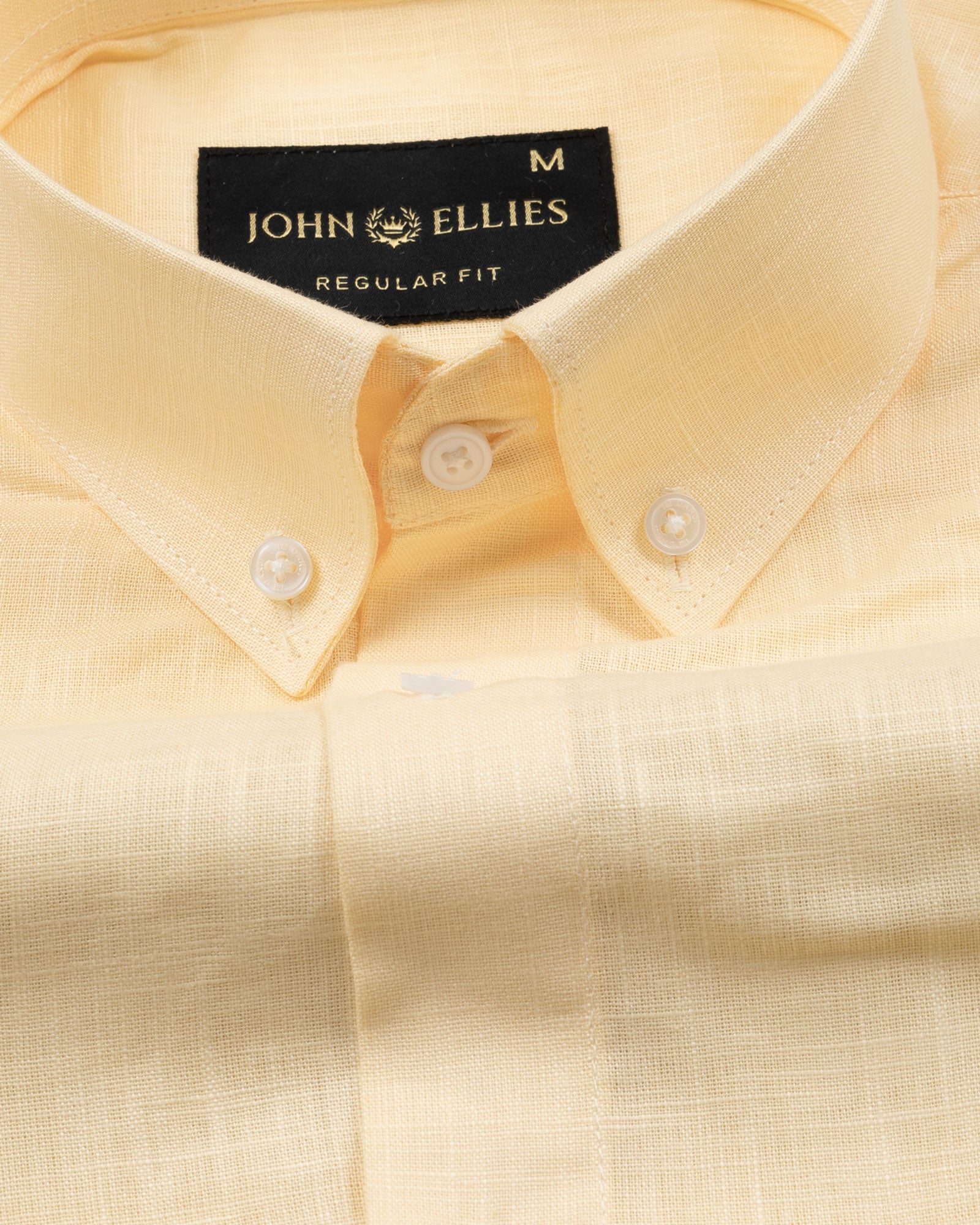 Airloom Orange Plain Linen Button Down Shirt - John Ellies