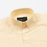 Airloom Orange Plain Linen Button Down Shirt - John Ellies
