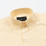 Airloom Orange Plain Linen Button Down Shirt - John Ellies