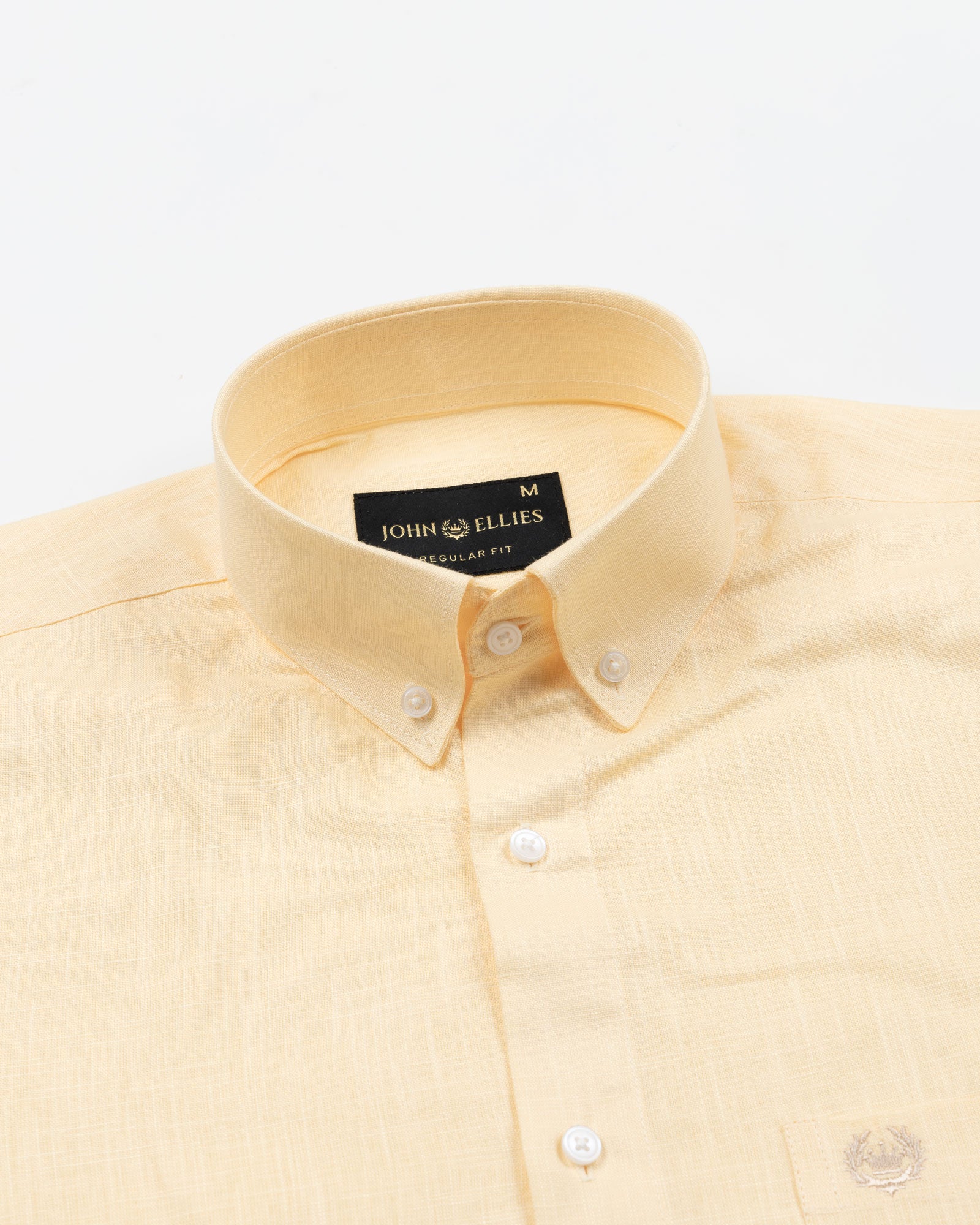 Airloom Orange Plain Linen Button Down Shirt - John Ellies