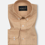 Airloom Bronze Plain Linen Button Down Shirt - John Ellies