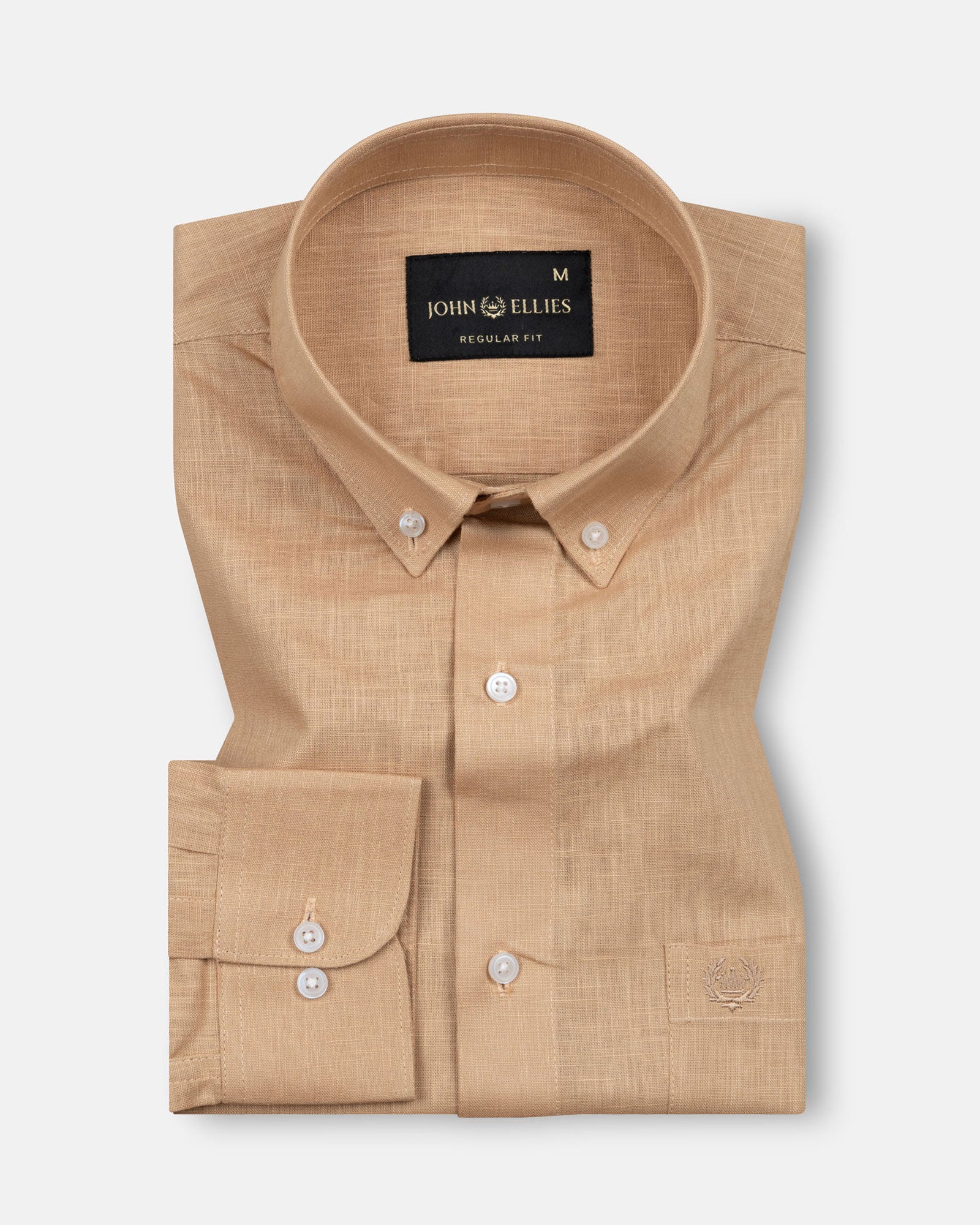 Airloom Bronze Plain Linen Button Down Shirt - John Ellies