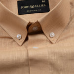 Airloom Bronze Plain Linen Button Down Shirt - John Ellies
