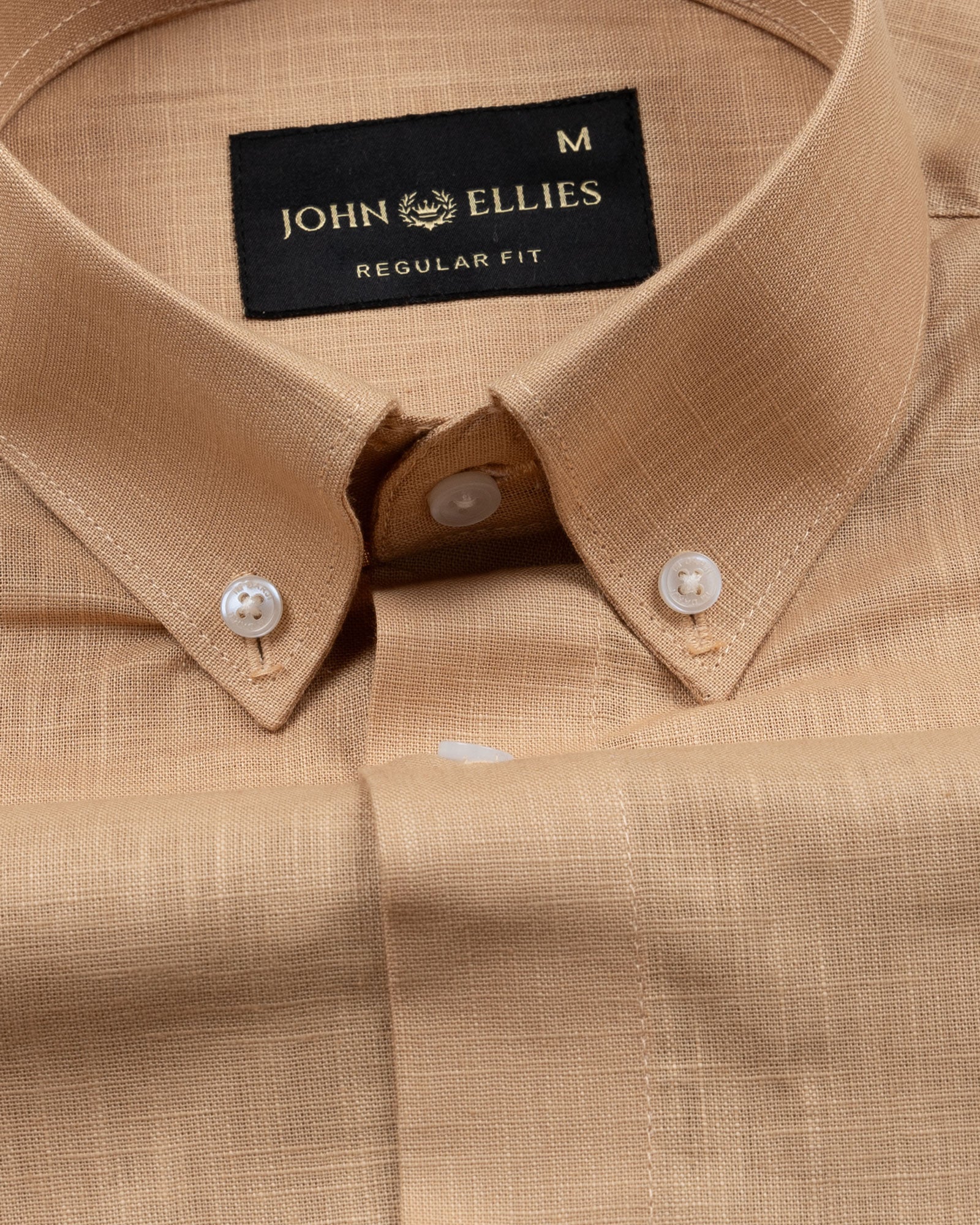 Airloom Bronze Plain Linen Button Down Shirt - John Ellies