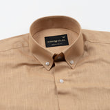 Airloom Bronze Plain Linen Button Down Shirt - John Ellies
