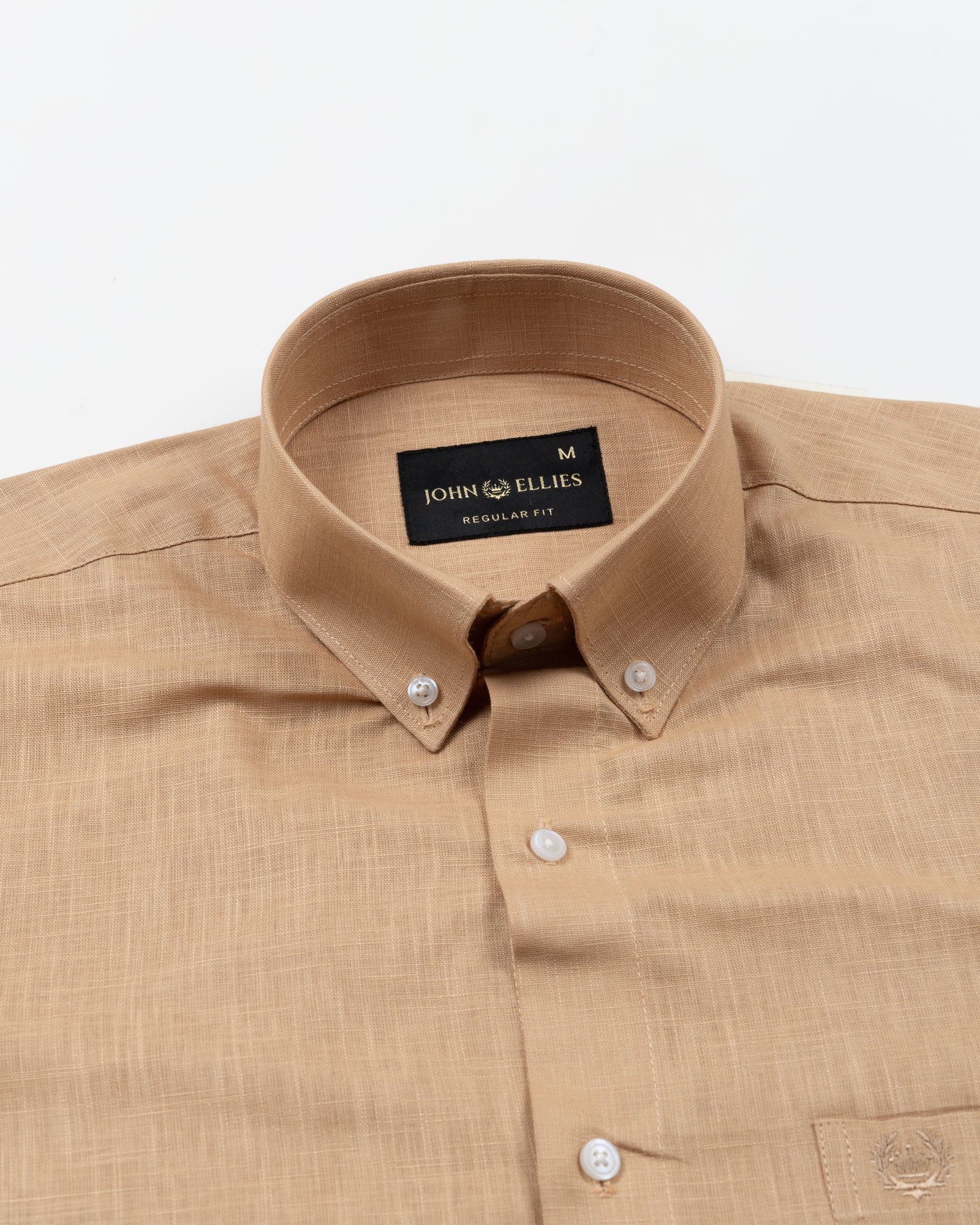 Airloom Bronze Plain Linen Button Down Shirt - John Ellies