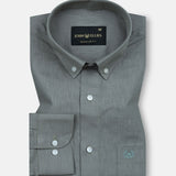 Airloom Smoke Plain Linen Button Down Shirt - John Ellies
