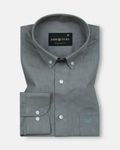 Airloom Smoke Plain Linen Button Down Shirt - John Ellies