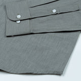 Airloom Smoke Plain Linen Button Down Shirt - John Ellies