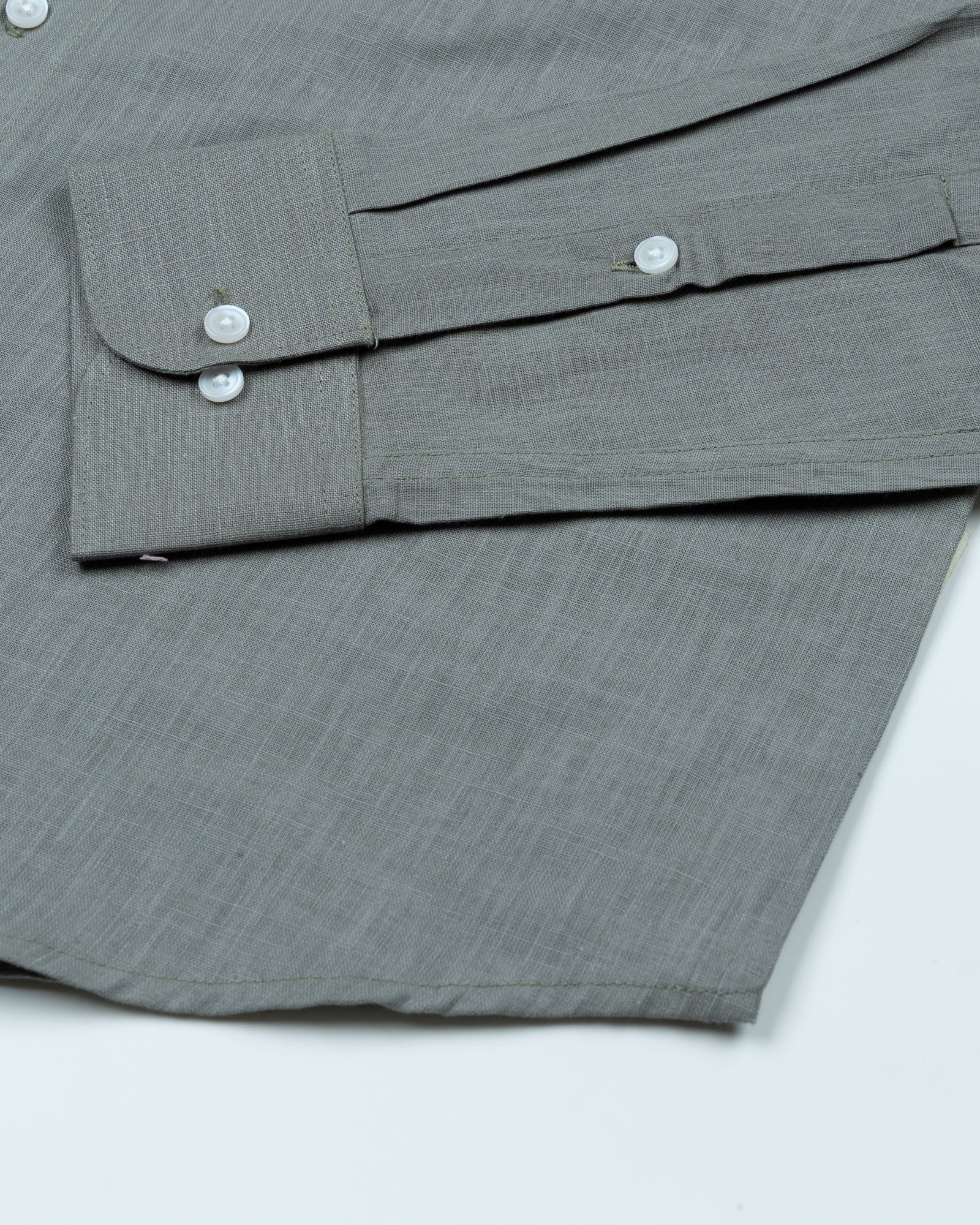 Airloom Smoke Plain Linen Button Down Shirt - John Ellies