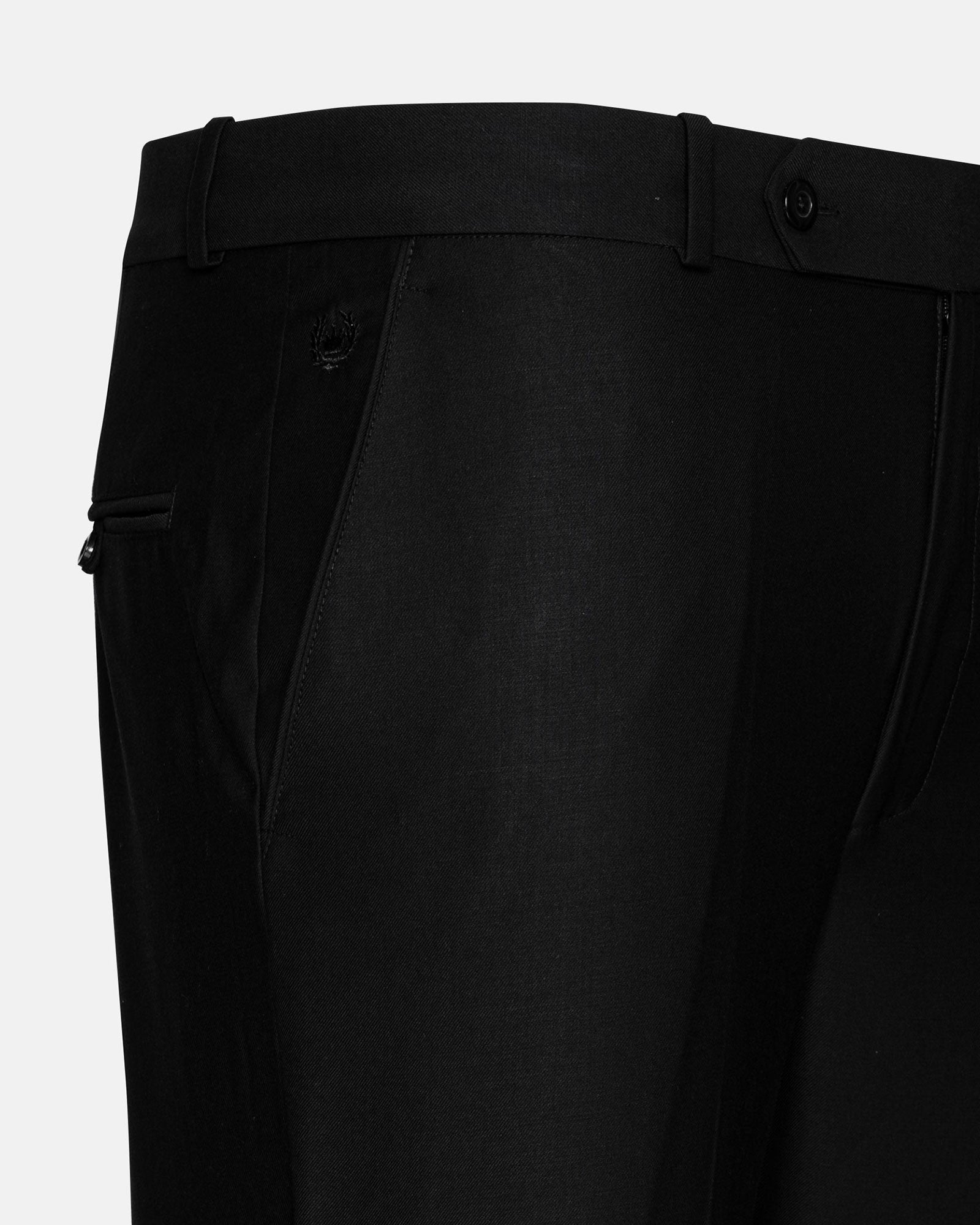 Madls Black Plain Formal Cotton Pant - John Ellies
