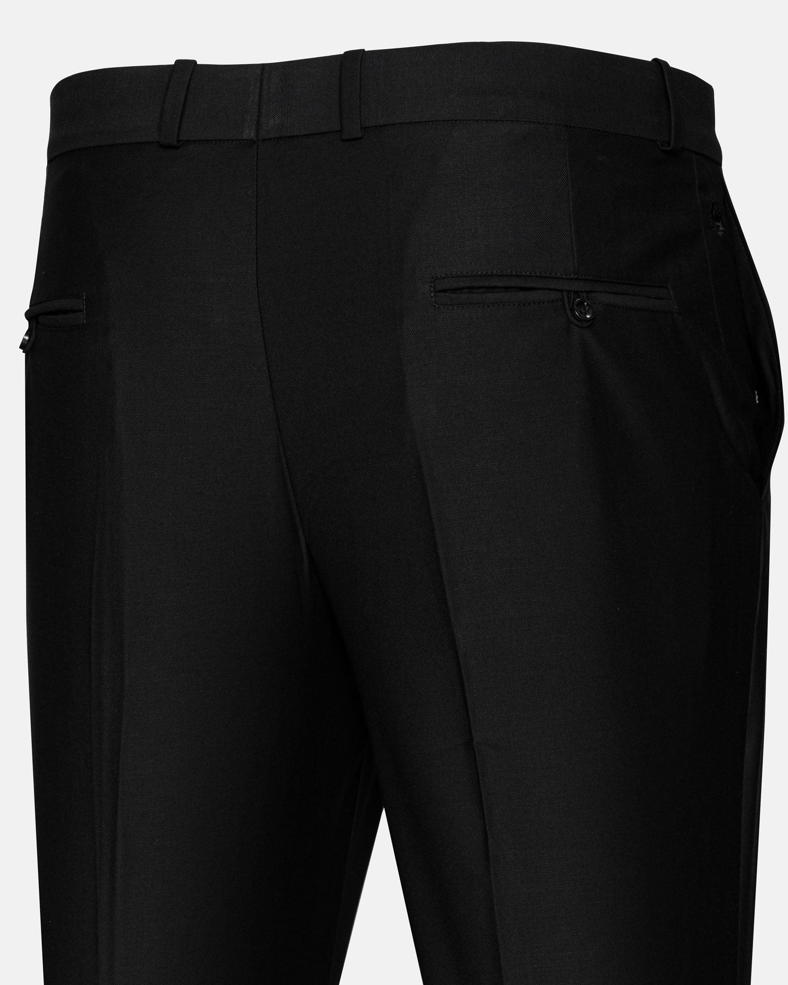 Madls Black Plain Formal Cotton Pant - John Ellies