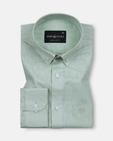 Airloom Green Plain Linen Button Down Shirt