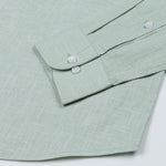 Airloom Green Plain Linen Button Down Shirt - John Ellies