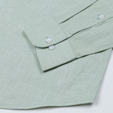 Airloom Green Plain Linen Button Down Shirt - John Ellies