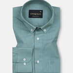 Airloom Teal Plain Linen Button Down Shirt - John Ellies