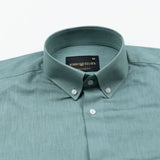 Airloom Teal Plain Linen Button Down Shirt - John Ellies