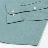 Airloom Teal Plain Linen Button Down Shirt - John Ellies