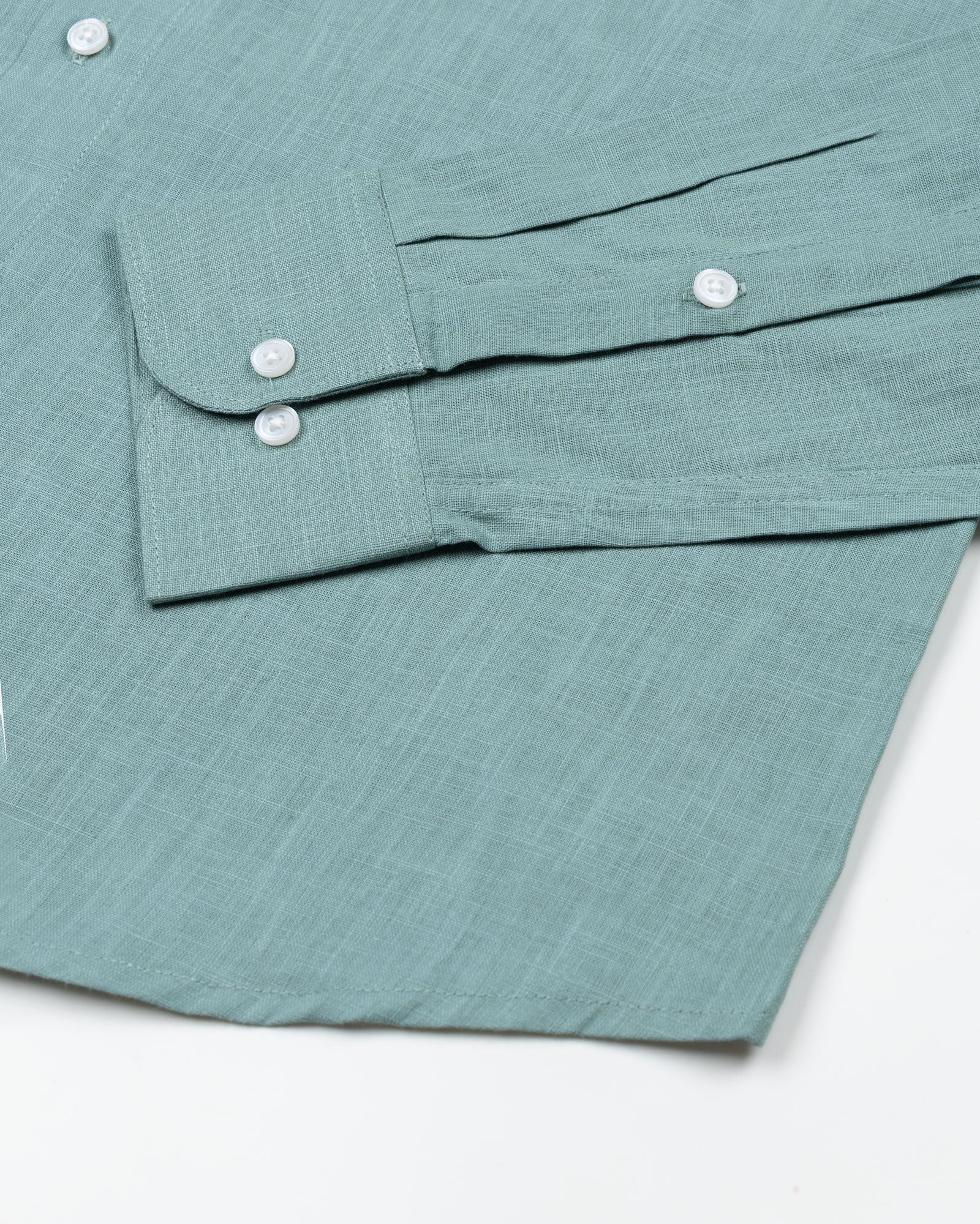 Airloom Teal Plain Linen Button Down Shirt - John Ellies