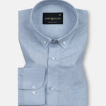 Airloom Powder Blue Plain Linen Button Down Shirt - John Ellies