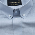 Airloom Powder Blue Plain Linen Button Down Shirt - John Ellies