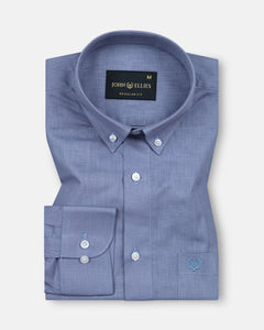 Airloom Grey Plain Linen Button Down Shirt - John Ellies