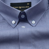 Airloom Grey Plain Linen Button Down Shirt - John Ellies