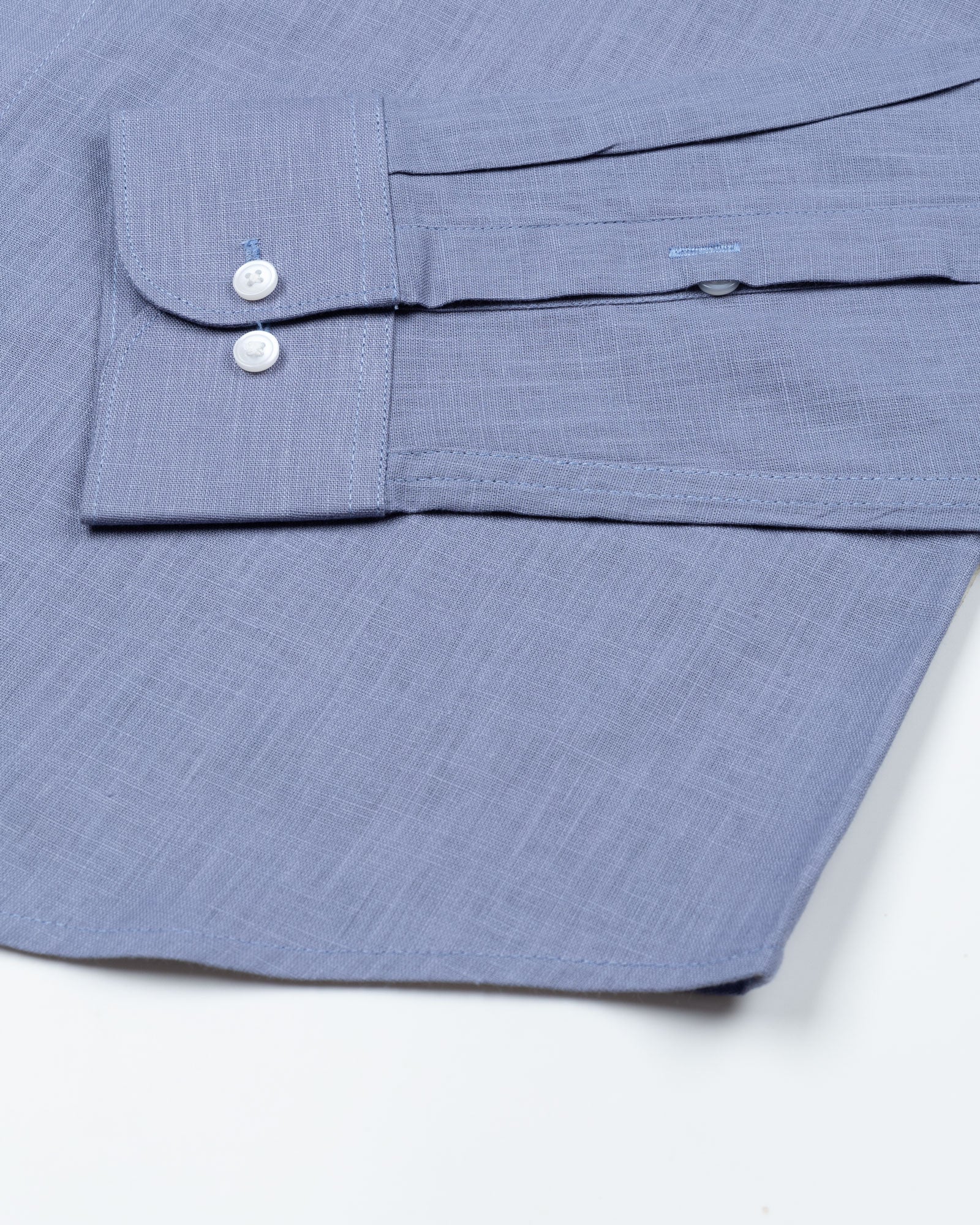 Airloom Grey Plain Linen Button Down Shirt - John Ellies