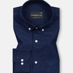 Airloom Navy Blue Plain Linen Button Down Shirt - John Ellies