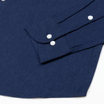 Airloom Navy Blue Plain Linen Button Down Shirt - John Ellies